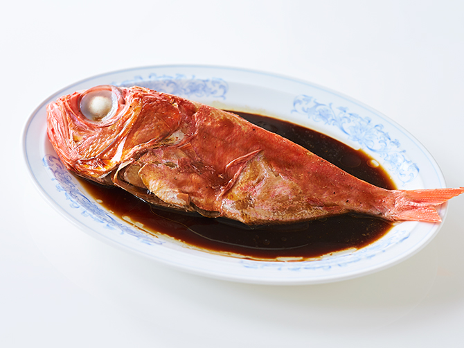 金目鯛の広東風姿蒸し