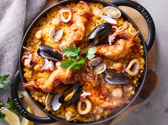 大きな海老と魚介のパエリアキット