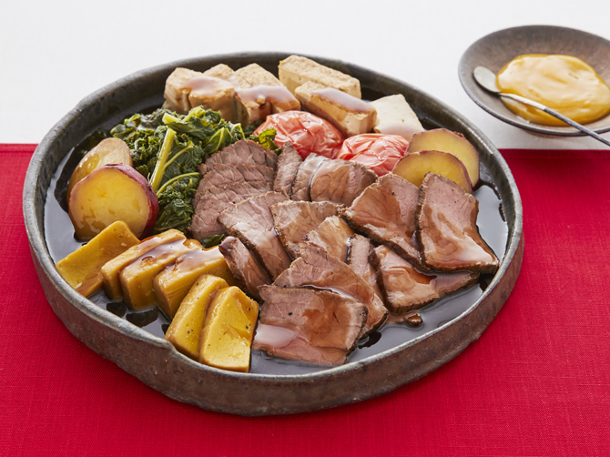 【迎春】なかやま牛ローストビーフと温野菜 すき焼き風 ＜2～3人前＞