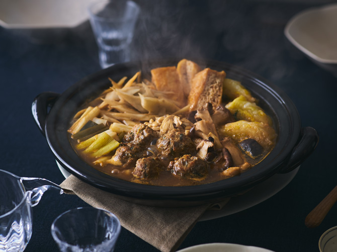 猪つくねと4種きのこの味噌鍋 ＜3人前＞