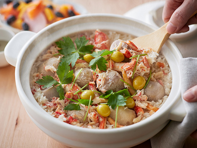 ずわい蟹と里芋の蟹めし 茶漬けだし付き ＜3～4人前＞