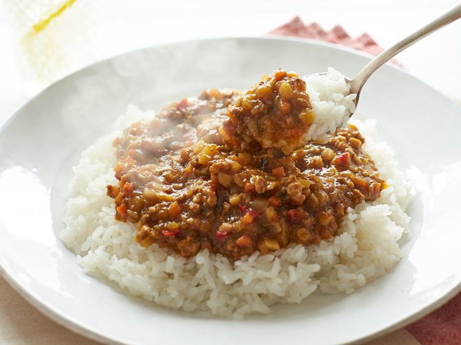 7種野菜とひき肉のキーマカレー