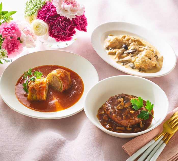 3種類の煮込み料理セット6パック〉【母の日限定スリーブ】