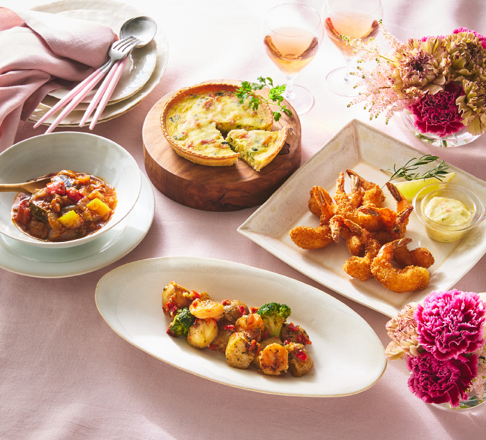 帆立と海老のハーブグリル＆3種デリセット〈4パック〉【母の日限定スリーブ】