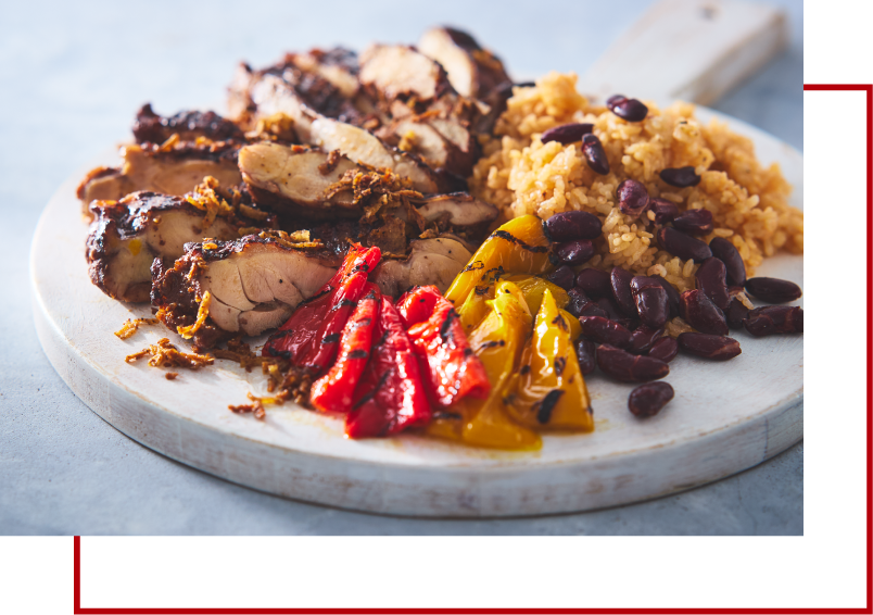 ジャークチキンとライスアンドピーズ