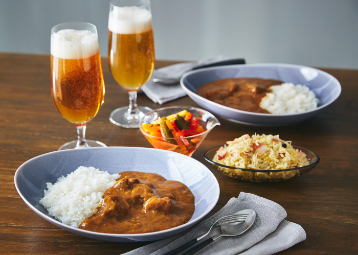 クラフトビールと楽しむビーフカリー&野菜のアペロ