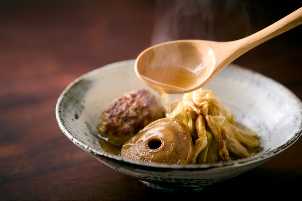 しょうが酒と愉しむ京湯葉とつくねのさらだ椀