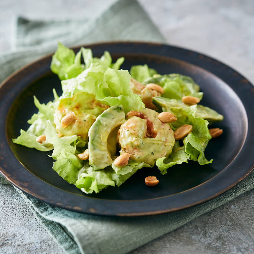 海老とアボカドのバジルマヨネーズ