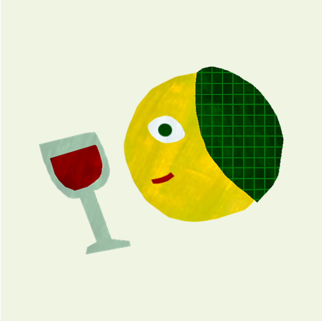 ワインを飲む男の人のイラスト