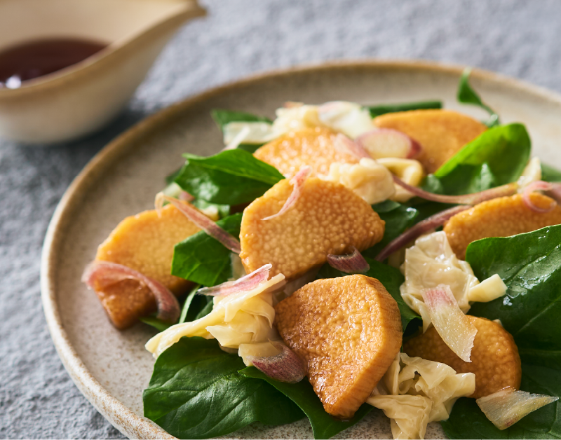 たまり醤油漬け長芋と湯葉の和さらだ 旨みだしあん