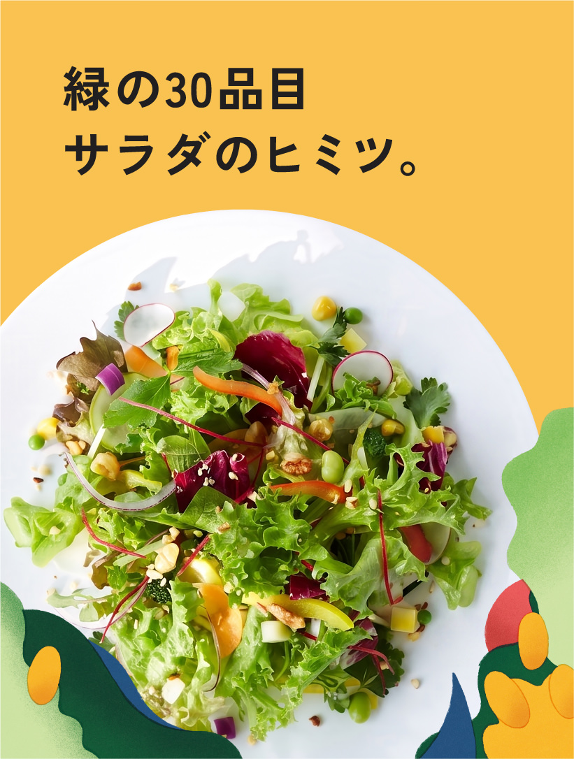 緑の30品目サラダのヒミツ。