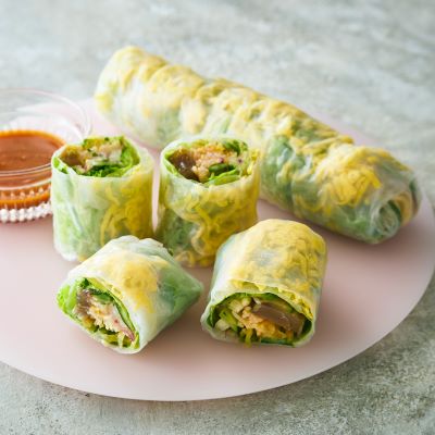 まぐろとたくあんの生春巻き
