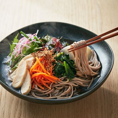 香ばし胡麻と冬野菜のあったか出雲そば