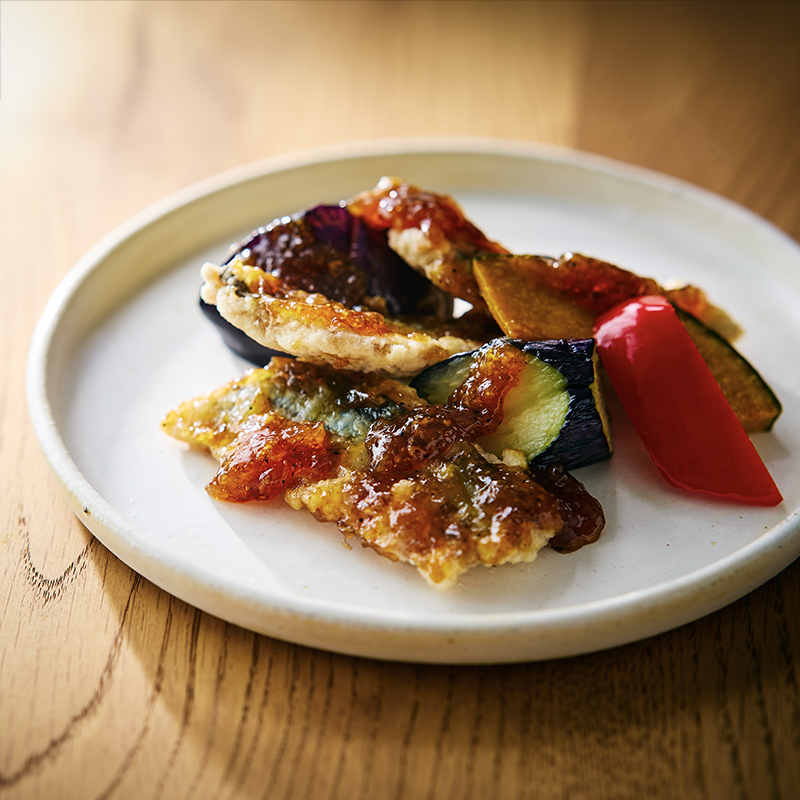 秋刀魚と野菜のおろしソース